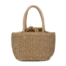 Для женщин сумки из натуральной кожи плетеная солома сумка большой вместимости, летняя пляжная сумка для вечерние покупок LXX9