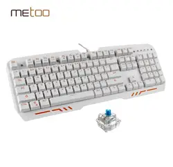 Metoo Z0 Z10 механическая клавиатура 104 ключ синий переключатель Gaming Keyboard anti-ореолы для рабочего планшетный ПК Российской наклейкой