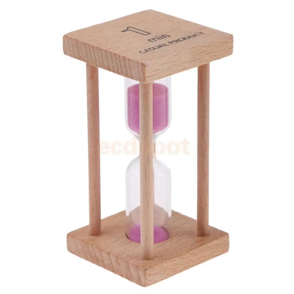 1 Minutes Hourglass Clock Sand Timer For Children Brush Teeth Table Timer Home Decoration Purple