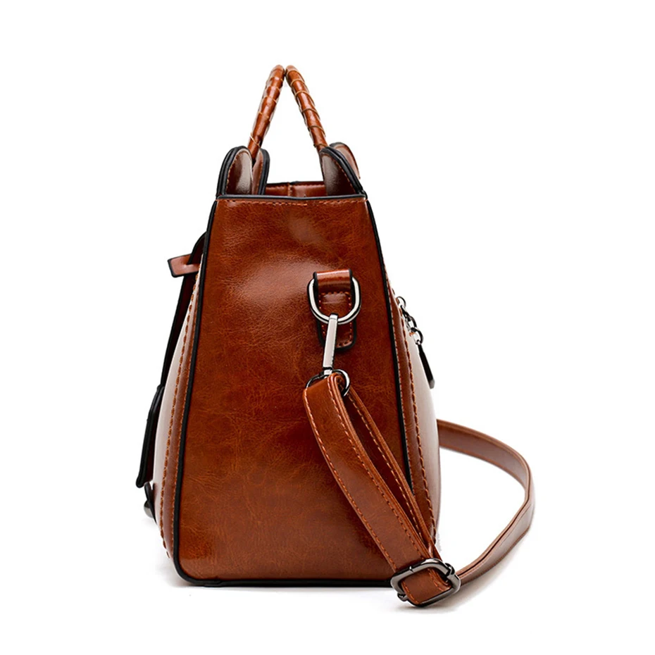 Женская сумка, кожаная сумка, женская сумка через плечо, сумка через плечо с заклепками, винтажная роскошная дизайнерская женская сумка, новинка