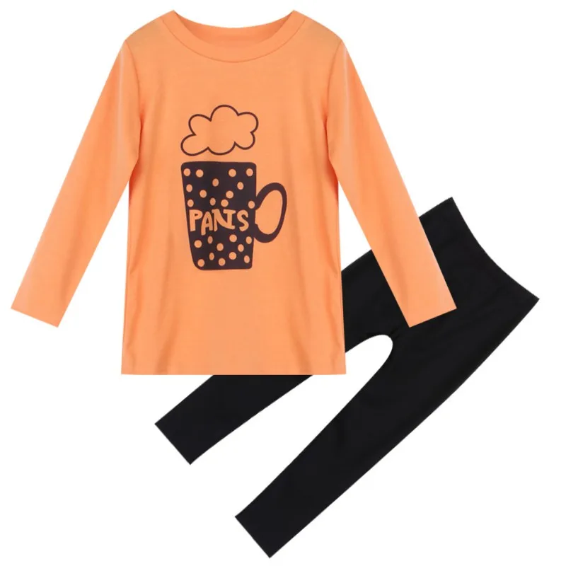 Комплект из 2 предметов, комплект одежды для детей, комплект одежды для маленьких девочек, осенняя рубашка с длинными рукавами и принтом +
