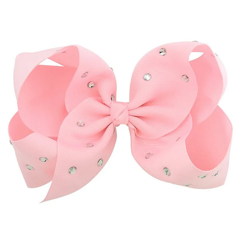 

1PCS 5.5 Inch Big bow hair clips Girl hair headwear With Rhinestone 12color hairpins bowknot barrette Kids hair Accessories A37