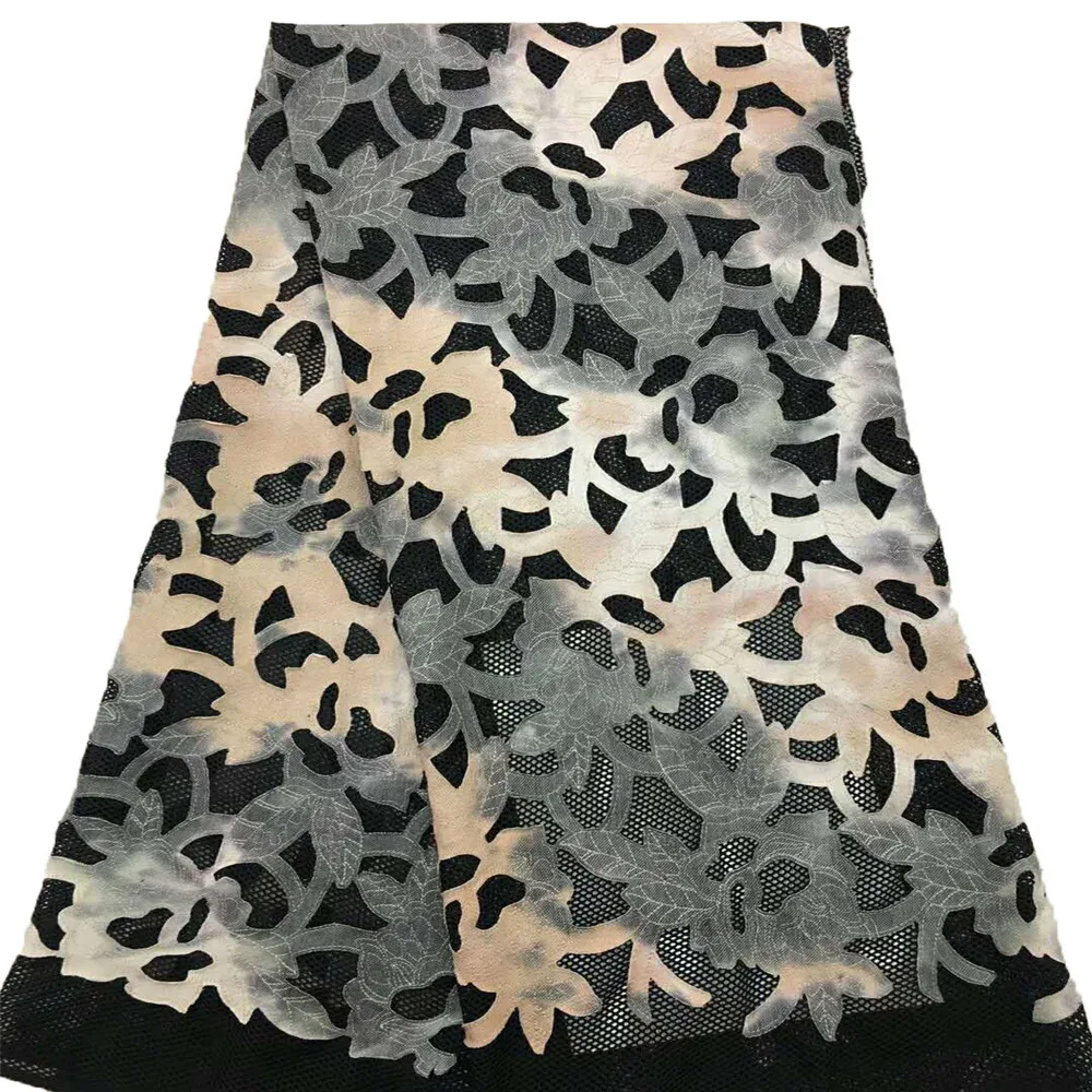 

2018 Latest French lace fabric High Quality African Mesh Lace Fabric Special lace fabric HJ703-2