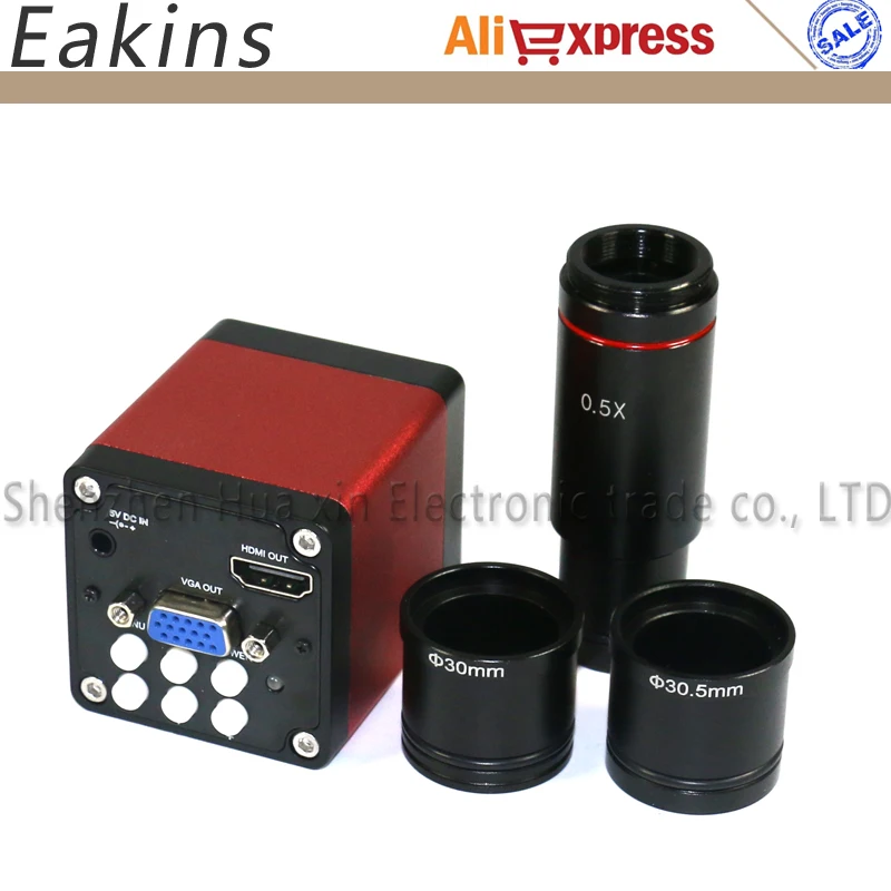 720p 1080P HDMI VGA Digital Microscope Camera 0.5X Eyepiece C-Mount 23.2mm Microscope Camera Adapte