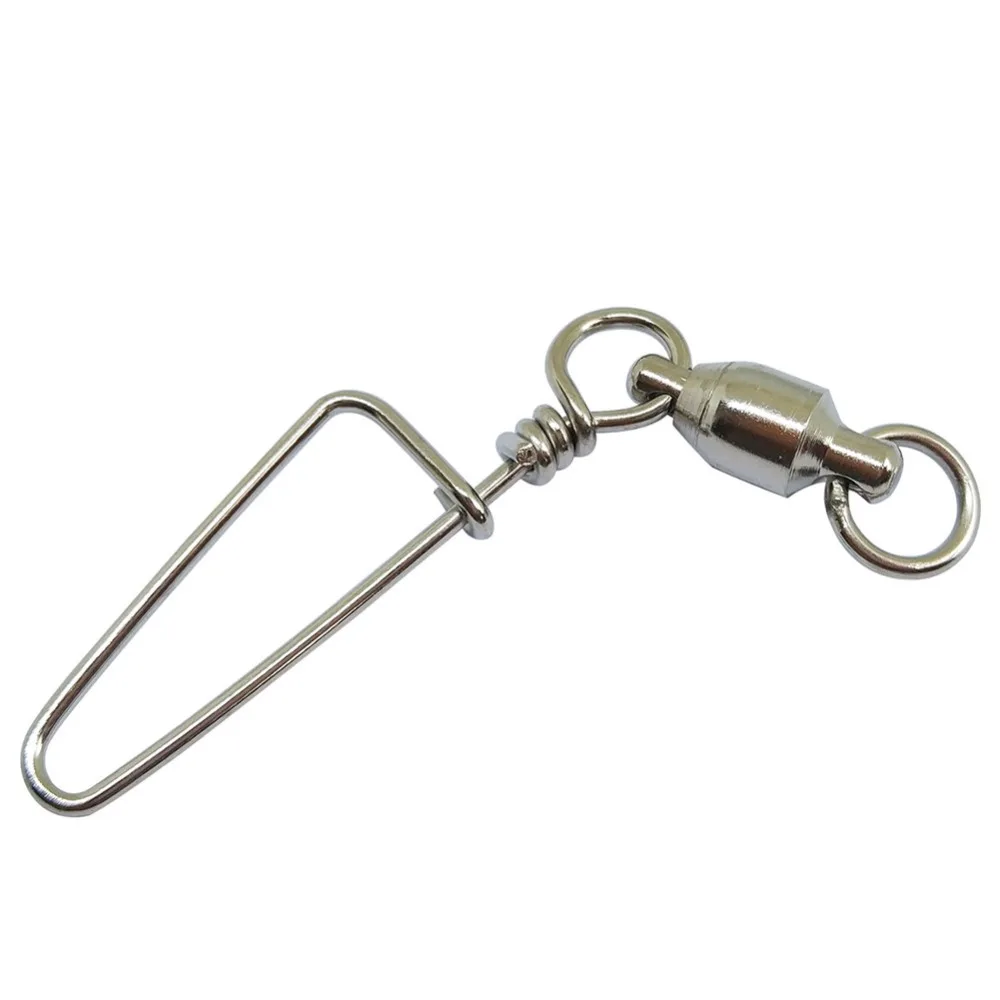 

100/500/1000PCS Fishing Ball Bearing Swivel Coast Lock Snap Stainless Steel Saltwater Freshwater Fishing Swivel Snap