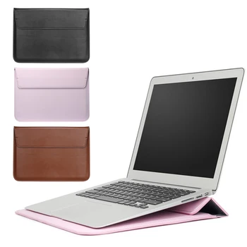 

Elisona PU Leather Laptop Sleeve Notebook Carrying Case Cover Bag with Stand Function for Apple MacBook Mac Book Air Pro 11-13