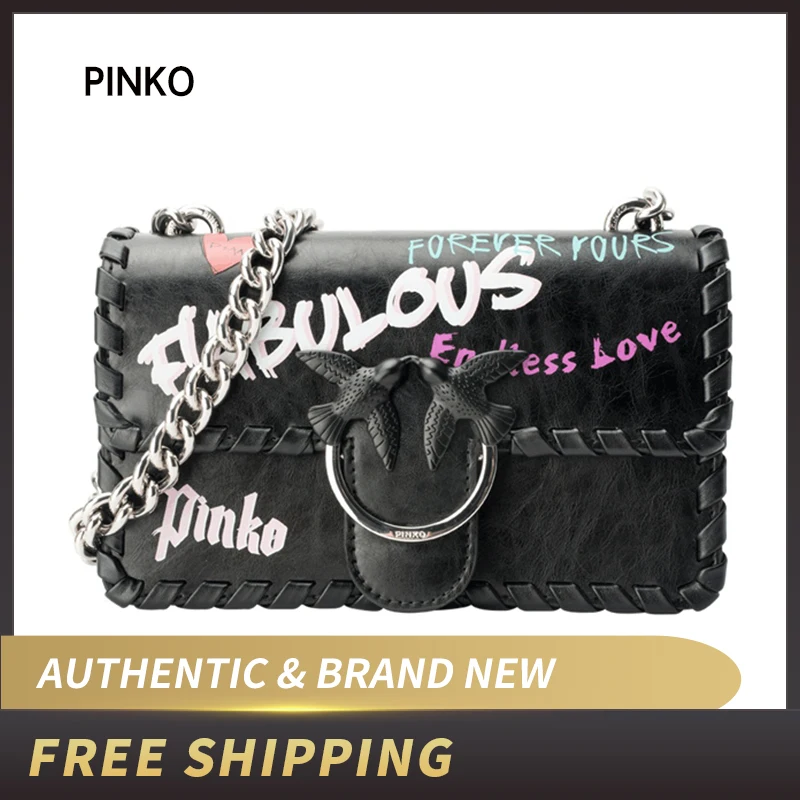 PINKO Mini Love потрясающая сумка через плечо из зернистой коровьей кожи 1P21BS Y5F9|Сумки с