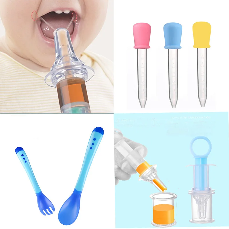

Infant Newborn Feeding Medicine Dispenser Needle Feeder Squeeze Medicine Dropper Dispenser Pacifier Feeding Utensils Baby Spoon