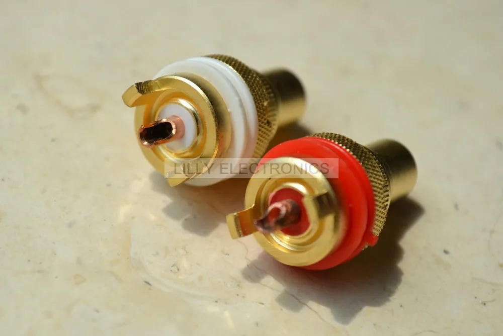 

2x RCA терминал медный аллювиальный Золотой предусилитель ЦАП шасси аудио сигнал