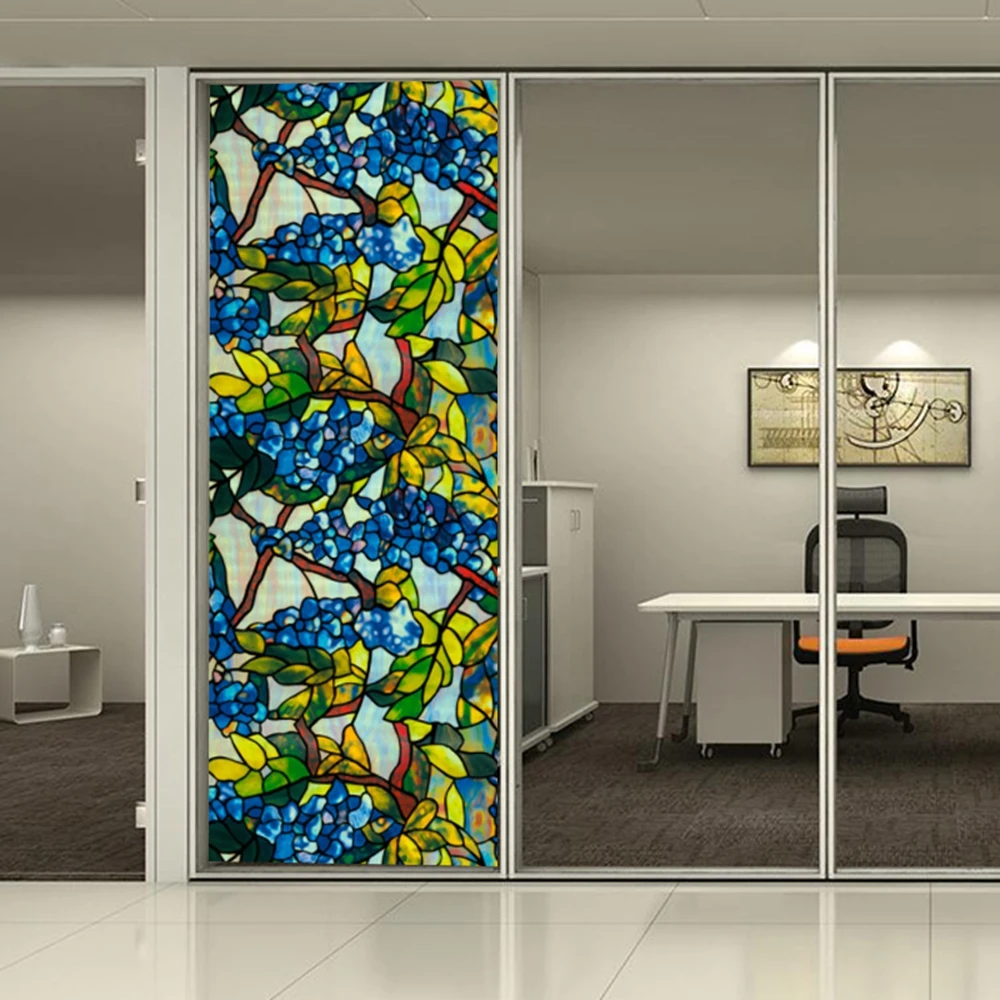 

92cm*600cm 3D Static Window Film Flower Window Sticker Privacy Home Decoration Film 36''x236.22''