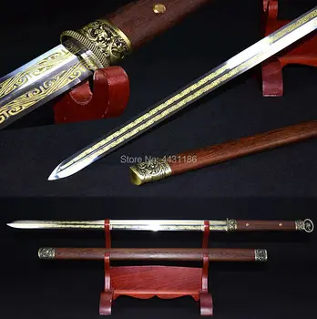 

Handmade Chinese WuShu Sword KungFu Tang Dynasty HuanShou Swords Jian Sharp High Carbon Steel Blade Asian Straight Knife