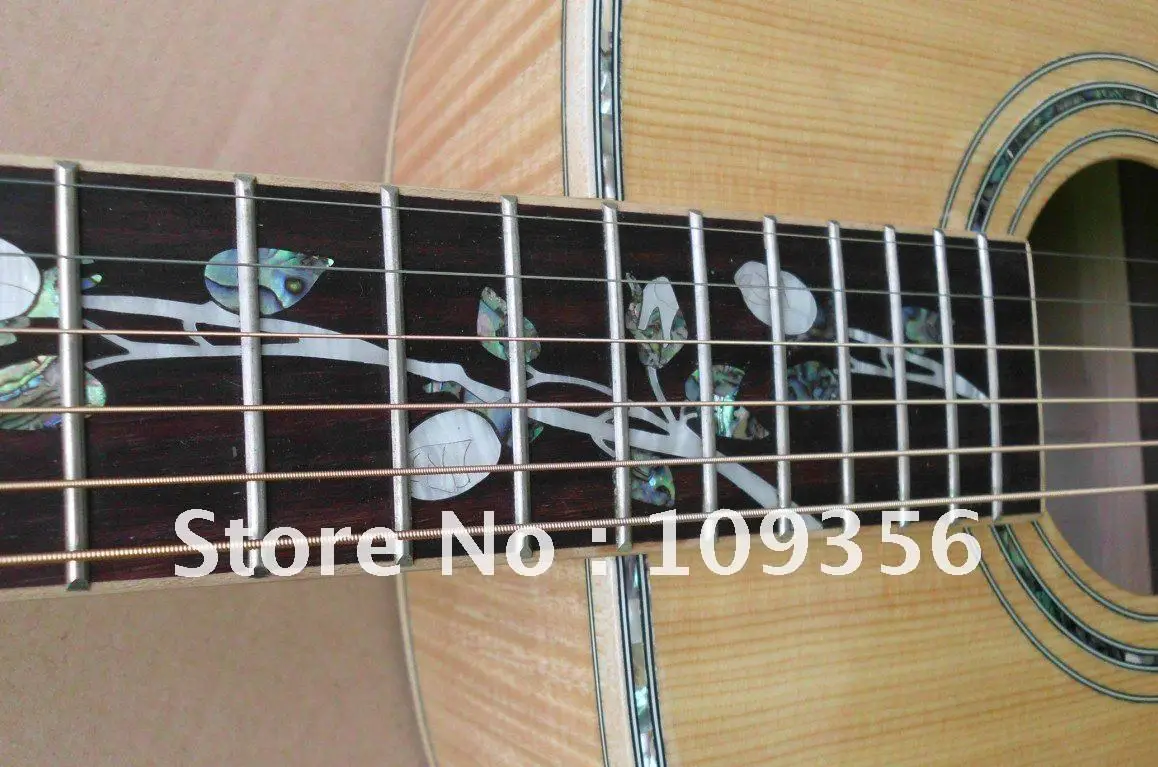 Tamaño completo arce flameado guitarra acústica 42