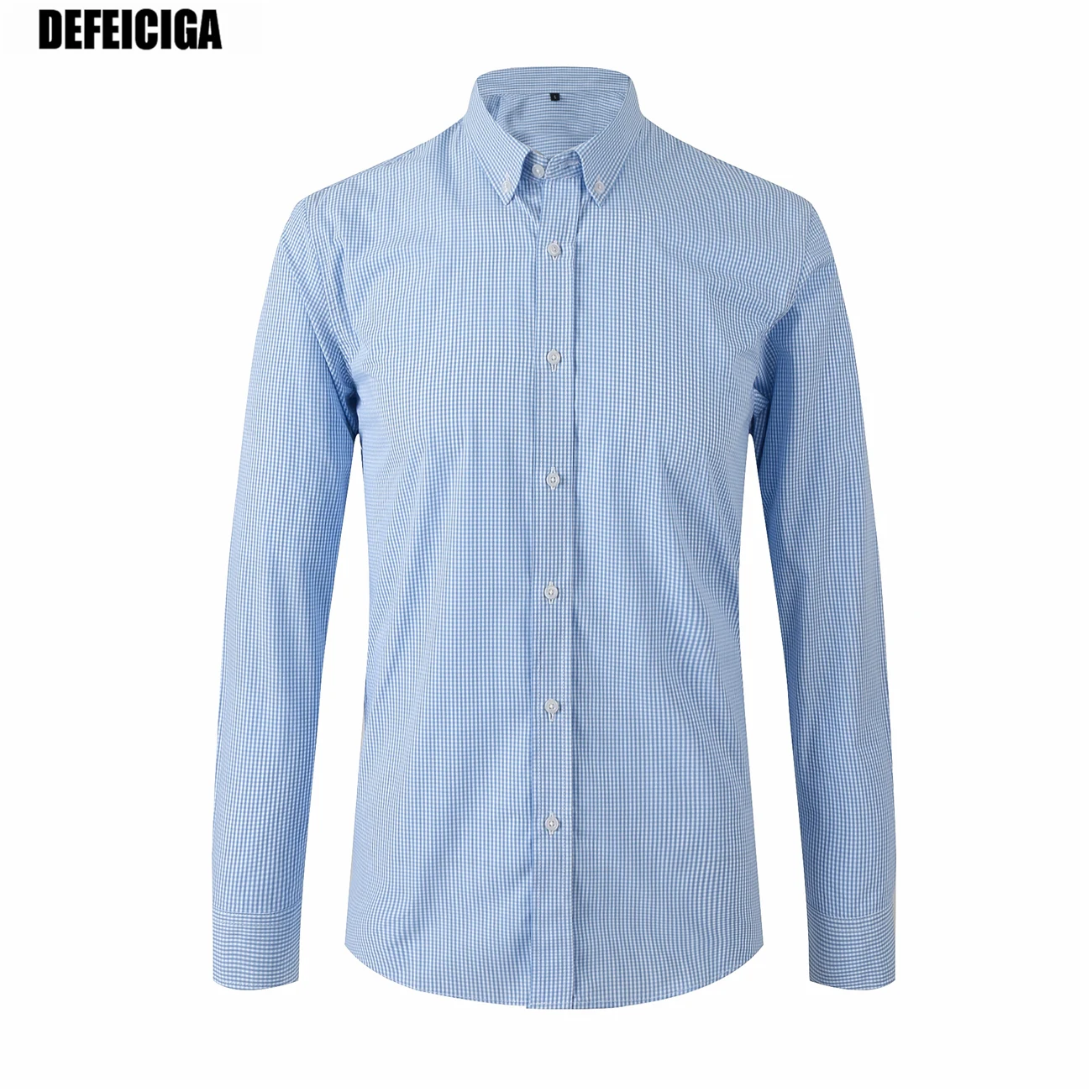 DEFEICIGA Men Shirt Long Twill Solid Formal Business Shirt Brand Man Dress Shirt 004