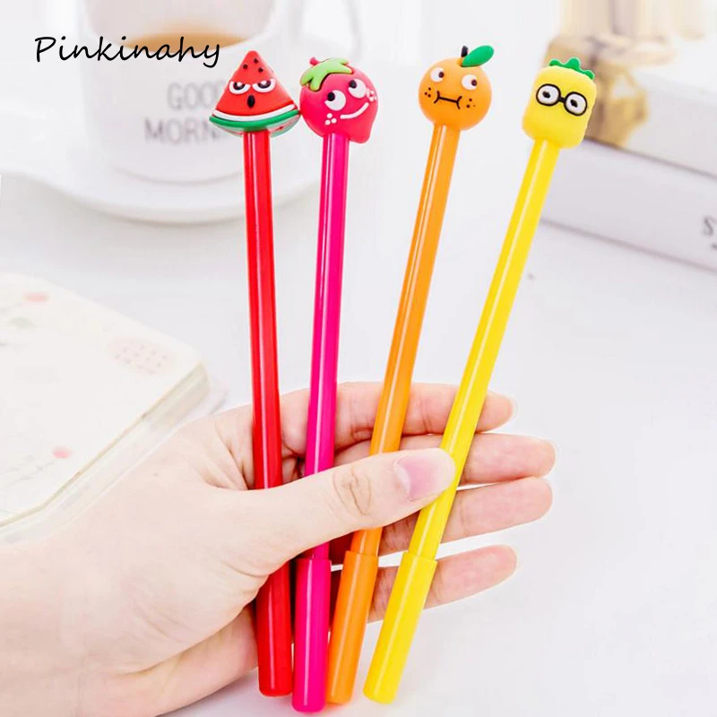 

30pcs/lot Gel Pen Fruit Kawaii Strawberry/Pineapple/Watermelon School Supplies Office Stationary Pens School supplies papelaria