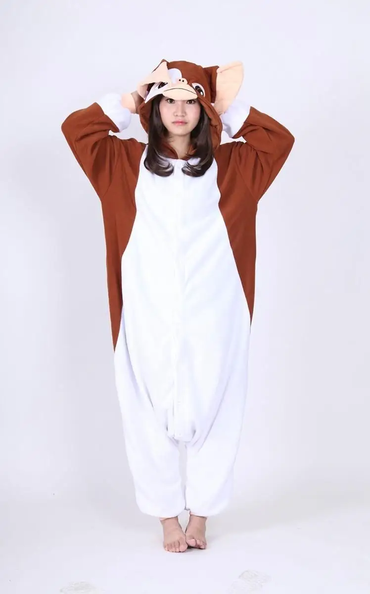 Новые Коричневые пижамы Gremlins Gizmo onesies, пижамы для взрослых, пижамы на Хэллоуин, карнавал, вечерние, Рождественский костюм для косплея