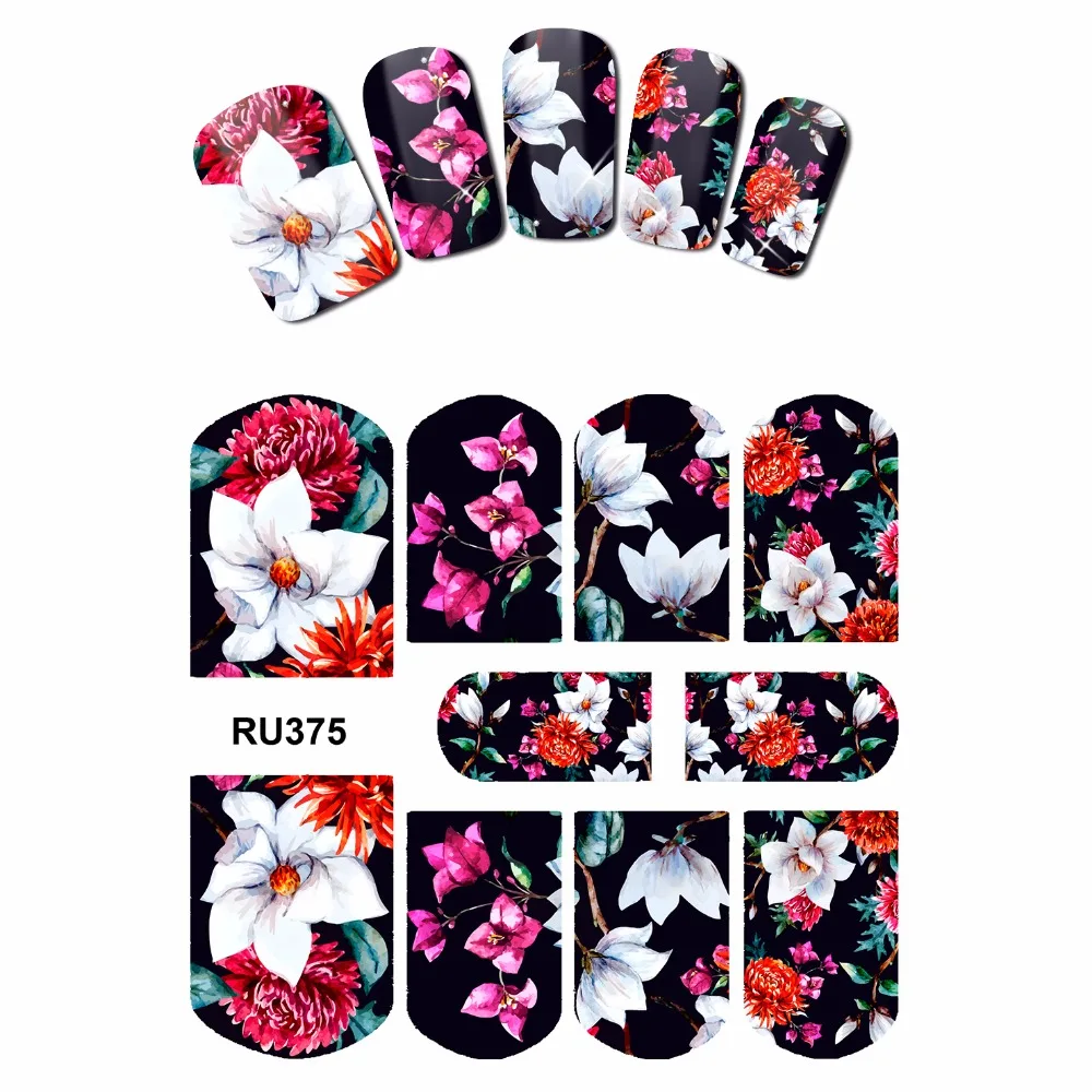 

NAIL ART NAIL BEAUTY WATER STICKER DECAL SLIDER FULL COVER TROPICAL FLOWER VINE WINTER BLOSSOM BAMBOO LEAF LILY RU373-378