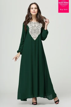 

2017 Limited Ropa Mujer Musulmane Appliques Adult Turkish Jilbabs And Abayas Muslim Arab Women New Loose Dress Wholesale W118