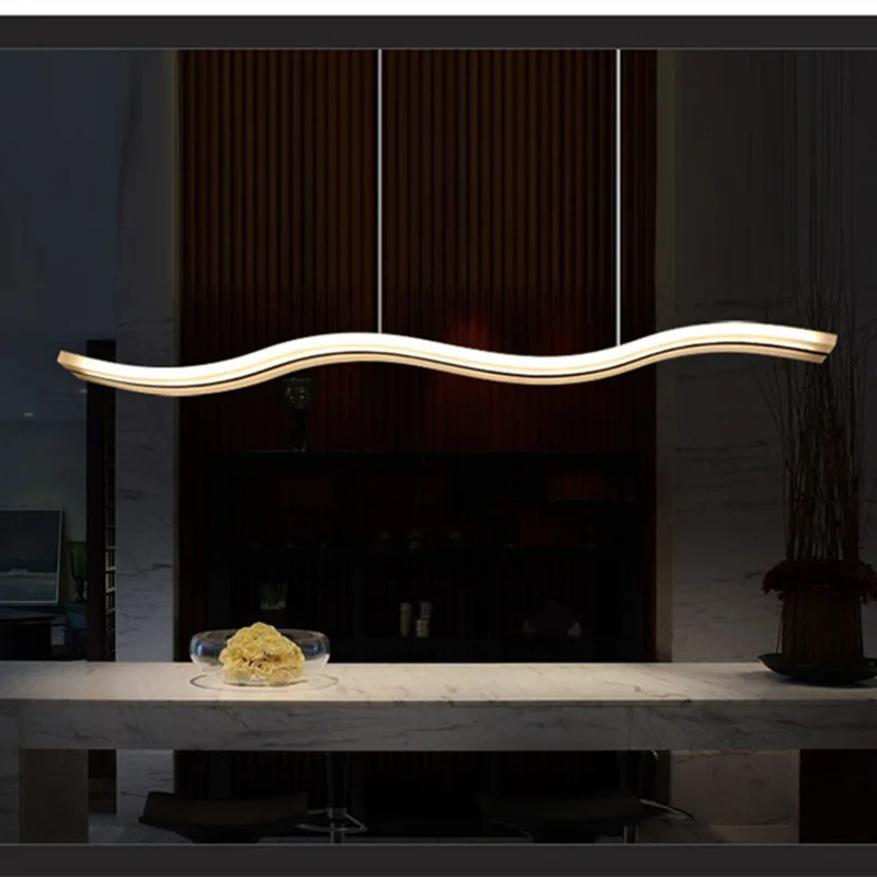 

38W LED Pendant lights Modern Kitchen Dining Room Acrylic LED Ceiling Suspension Crystal Table Wave Type S lighting TD-4