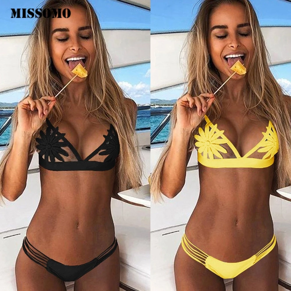 

MISSOMO Women bra set Push-up plus size Padded Bra Floral Bikini Set Swimsuit Swimwear Bathing 2 pieces women set summer sets