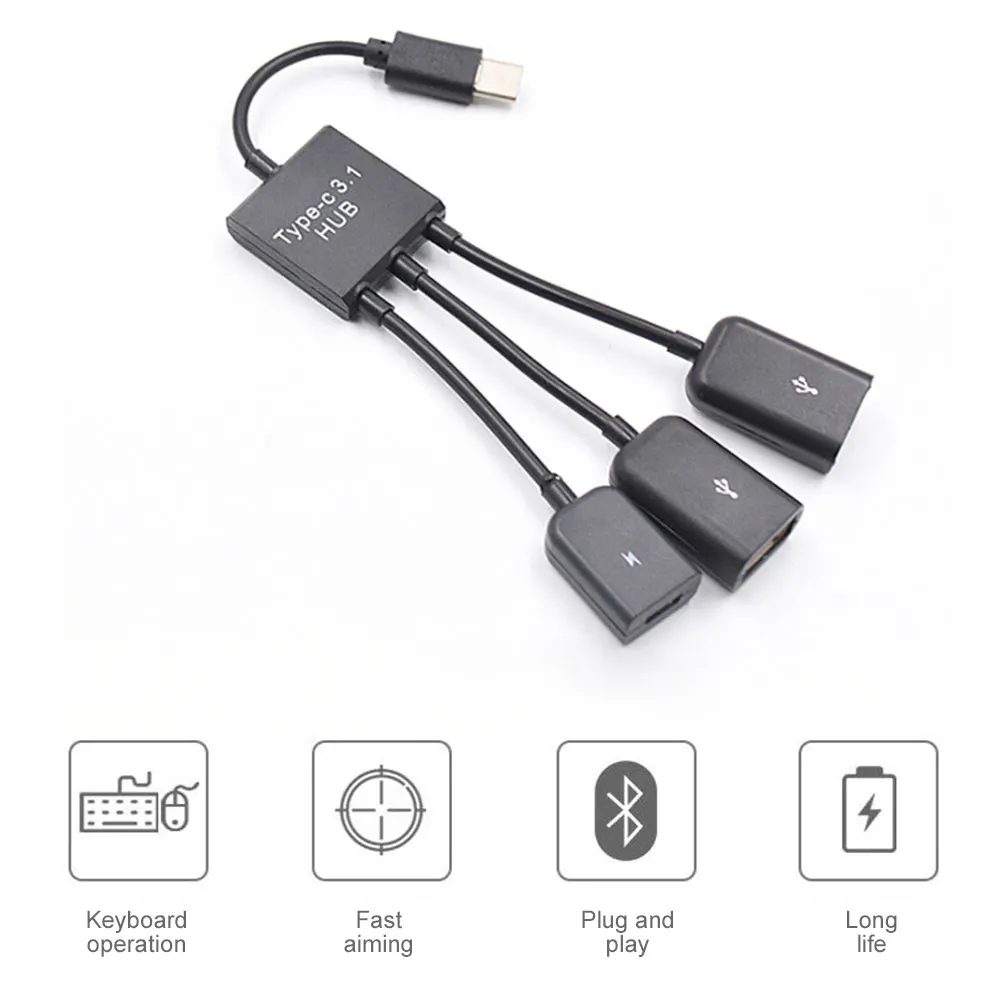 Kobwa Micro USB к 2 портовому 0 с 1 портовым микро зарядным концентратором OTG адаптер
