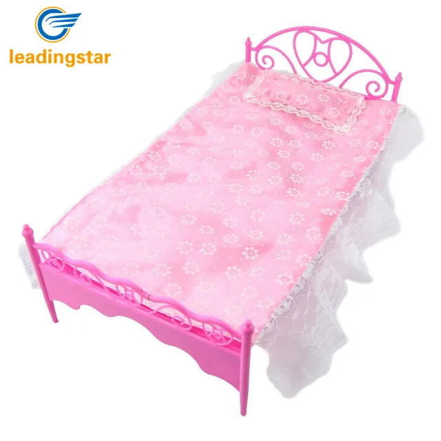 LeadingStar Rosa Mini Bett Mit Kissen für Barbie Puppen Puppenhaus ... LeadingStar Rosa Mini Bett Mit Kissen für Barbie Puppen Puppenhaus ...
