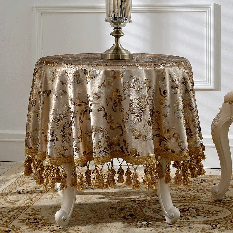 Romanzo Upper End Fabric Round Tablecloth Patterned Rectangular Tv
