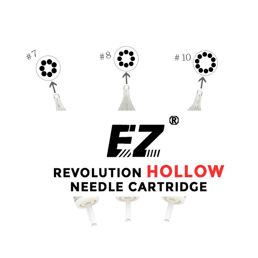 RC1210HRL EZ Revolution Tattoo Cartridge Needles #12 Hollow Round Liner for Rotary Pen Machine Grip 20 Pcs/Box
