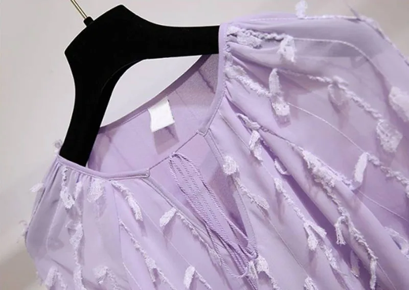 Весенний милый женский комплект фиолетового цвета блузка и юбка женские комплекты