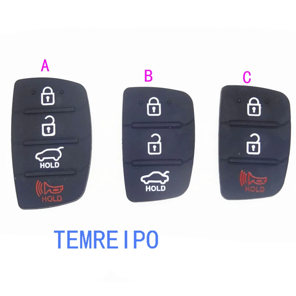 2pcs/lot Rubber Silica Gel Replacement Key Cover Shell Case Button