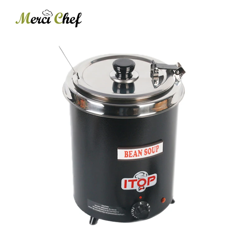 

ITOP 5.7L Soup Pot 300W Electric Soup Ketter Wet Heat Food Warmer Commercial Stainless Steel Pot For Buffet Restaurant 110V-240V