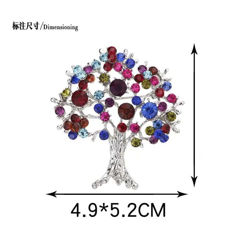 Красочные Со стразами в виде рождественской елки Броши Кристалл Pin Дерево брошь с растительными мотивами платье ювелирные изделия