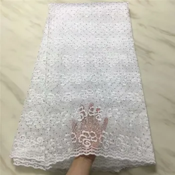 

white Color African Lace Fabric 2019 High Quality lace French Mesh Lace Fabric With Stones Lace Fabric For Wedding Party