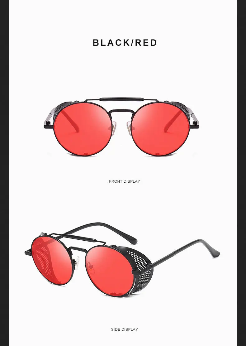 Стимпанк очки ретро солнцезащитные очки мужские панк Круглые Солнцезащитные очки женские брендовые дизайнерские солнцезащитные очки для мужчин UV400 Oculos De Sol