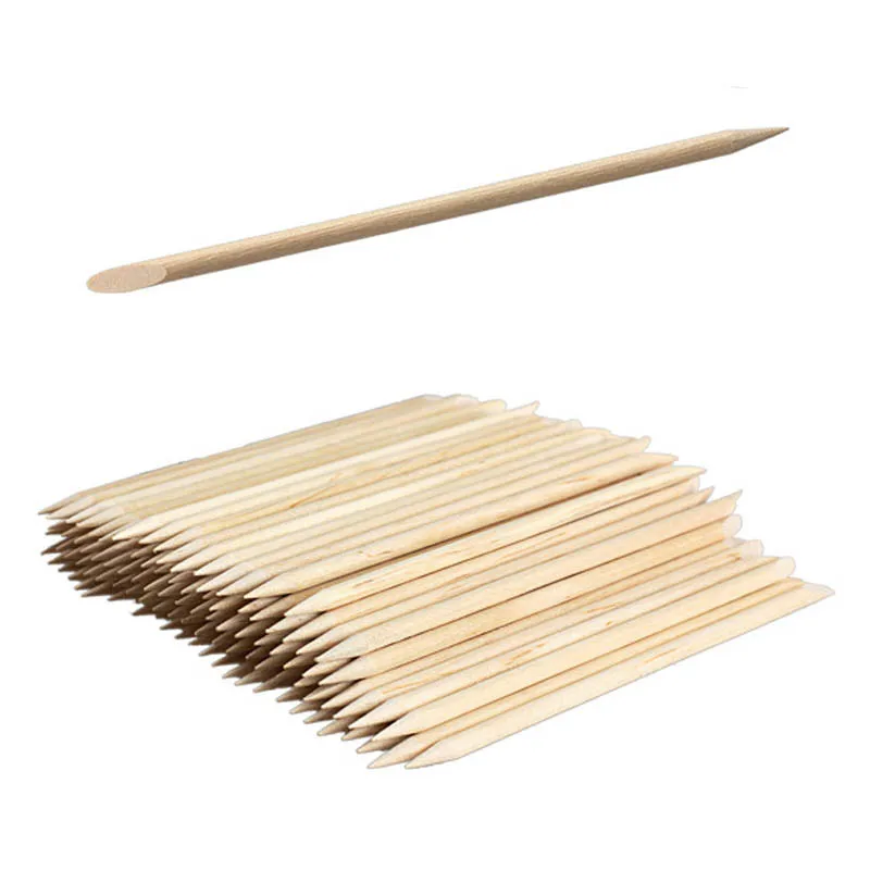 

100pcs Wood Stick Nail Art Design Cuticle Pusher Gel Polish Remover Double Side Manicure Pedicure Care Nail Tool JLRS 2018