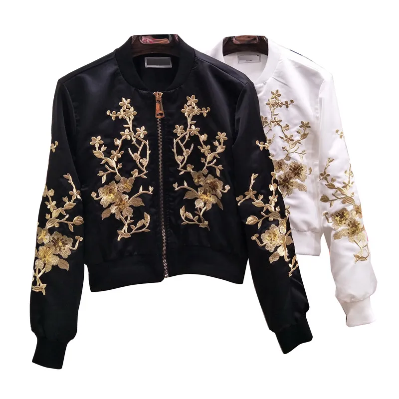 Heyouthoney Embroidery Bomber Jacket Harajuku Jacket Women Coat Fashion