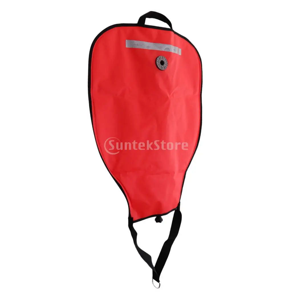 Set 2 Durable Reflective Tech Scuba Diving SMB 50lbs Lift Bag & Dump Valve Diver Safety Gear for Underwater Dive Snorkeling Red