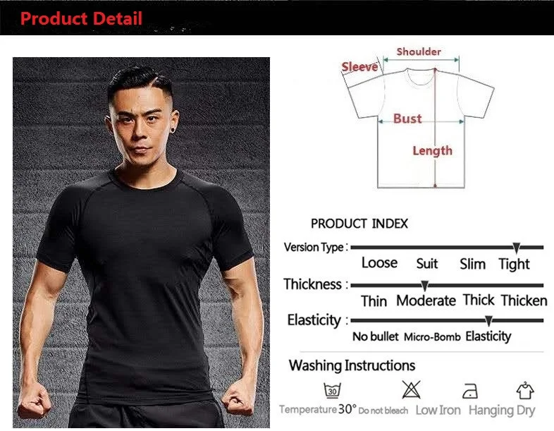 Compression Short Sleeve Sport T Shirt Men Breathable Wicking Summer Bodybuilding Running Outfit