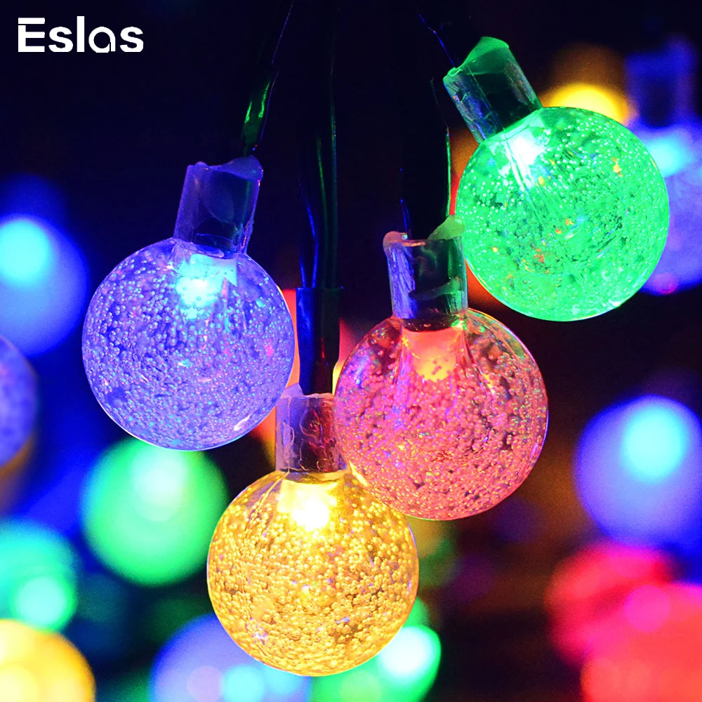 

Eslas 30 LED Solar Garden Lights Lawn Lamps Waterproof 6M String Christmas Tree Garden Decoration For Holidays Yard Lights