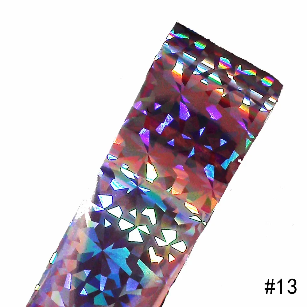 1 Sheet Nail Art Foil Transfer Sticker Silver Broken Glass Pattern Design for Women DIY Manicures Tool Nail Beauty Art Decal #13