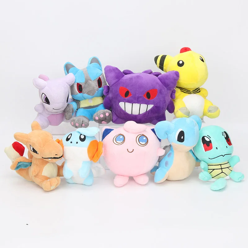 Kieszonkowy pluszowe Charizard mudkip Mewtwo Lucario Gengar Lapras ampharos Jigglypuff Squirtle nadziewane zwierzęta lalki zabawki -