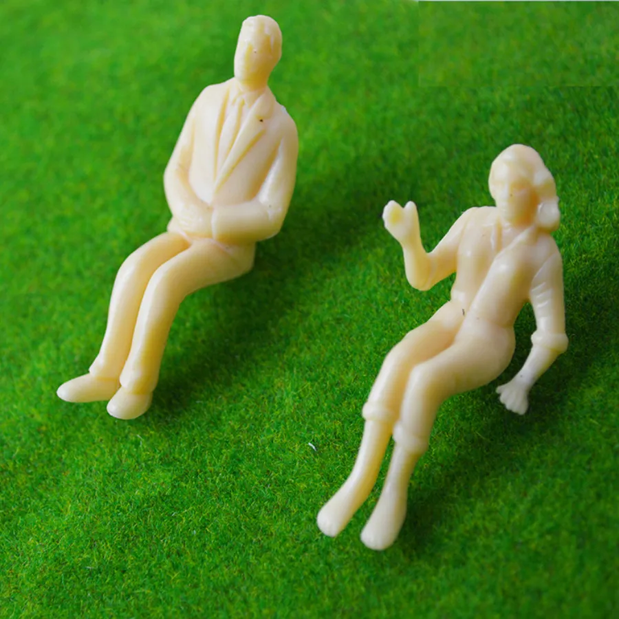 50pcslot architecture 125 130 187 scale ABS plastic skin color figures all sitting model making train layout people (1)