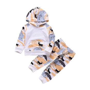 

Autumn Spring Children clothes Set Cartoon Print Long Sleeve Hoodie Coat And Pants 2pcs Cotton Suits Children Boy Clothing Sets