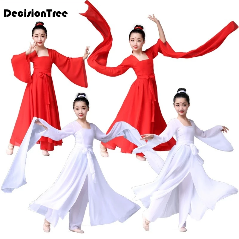 Новые китайские танцевальные костюмы с цветами для девочек, праздничные танцевальные костюмы для девочек, китайское танцевальное платье для детей