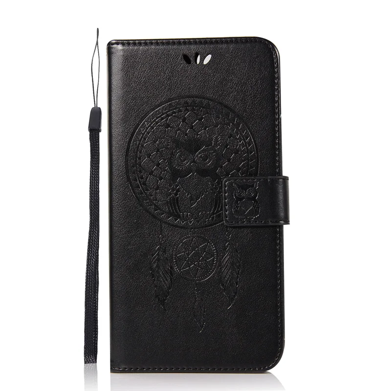 Кожаный чехол-бумажник с откидной крышкой для Funda huawei P Smart Plus P20 P30 Pro P10 P9 P8 Lite, чехол, чехол для мобильного телефона - Цвет: Черный