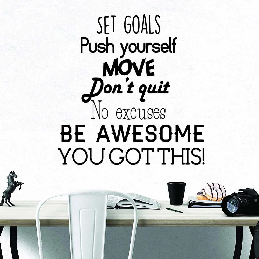 

Funny set goals Phrase Wall Mural Removable Wall Decal For Kids Rooms Nursery Room Decor Art Decals Wall Decorations living room