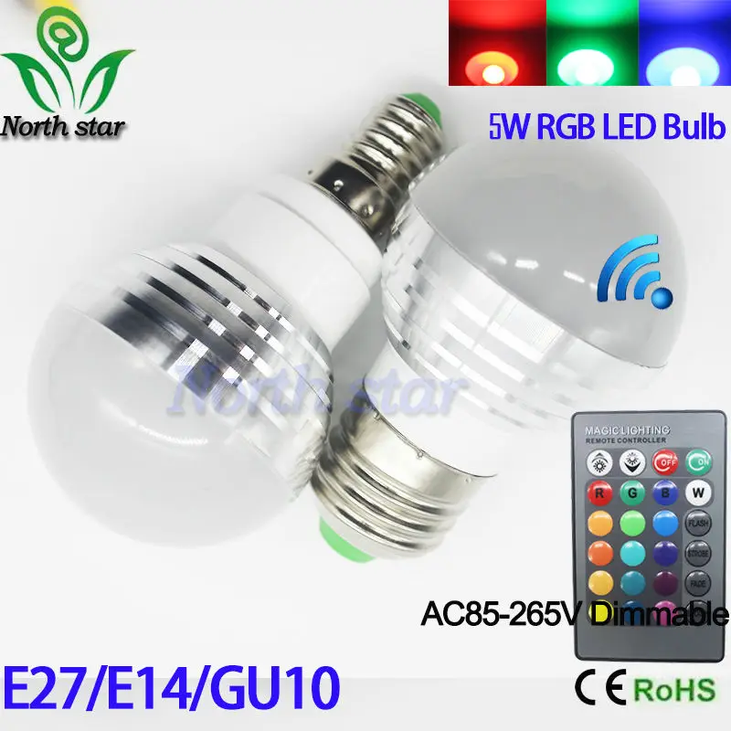 20~27Day Delivery NEW AC85V 265V 5W E27 E14 Color Change LED RGB Magic Light Dimmable Lampada -> Lampada Led Rgb 20~27Day Delivery NEW AC85V 265V 5W E27 E14 Color Change LED RGB Magic Light Dimmable Lampada -> Lampada Led Rgb