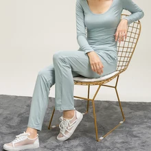 Осенне-зимние модели женских трикотажных хлопковых пижам с эластичной резинкой на талии, домашние штаны больших размеров, можно носить повседневные пижамные штаны