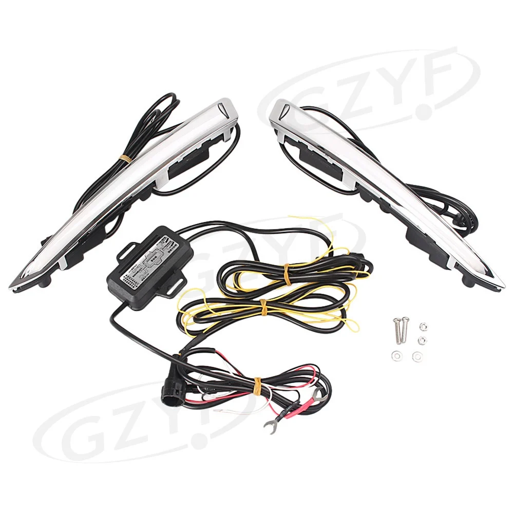 LED Daytime Running Lamp Fog Light Kit For Ford Kuga Escape 2013-2015 Auto Spare Parts Pair