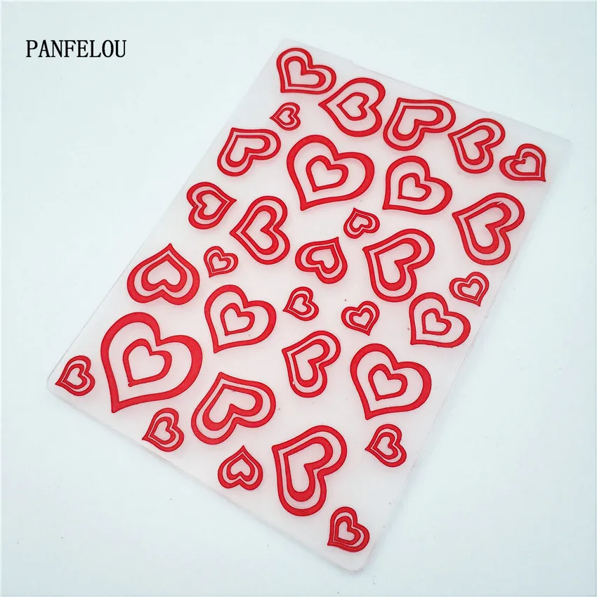 PANFELOU розовое сердце любовь карты памяти пластиковые для скрапбукинга DIY шаблон