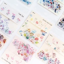 Autocollants flocons lapin fruits japonais Scrapbooking, étiquette fleur mignon Kawaii, décoration pour Journal intime, papeterie fournitures scolaires